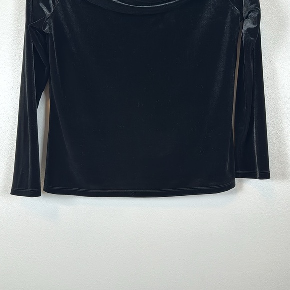 Talbots Black Velvet Cowl Neck Top Womens MP Dark Feminine Holiday Party Classy - Picture 4 of 11